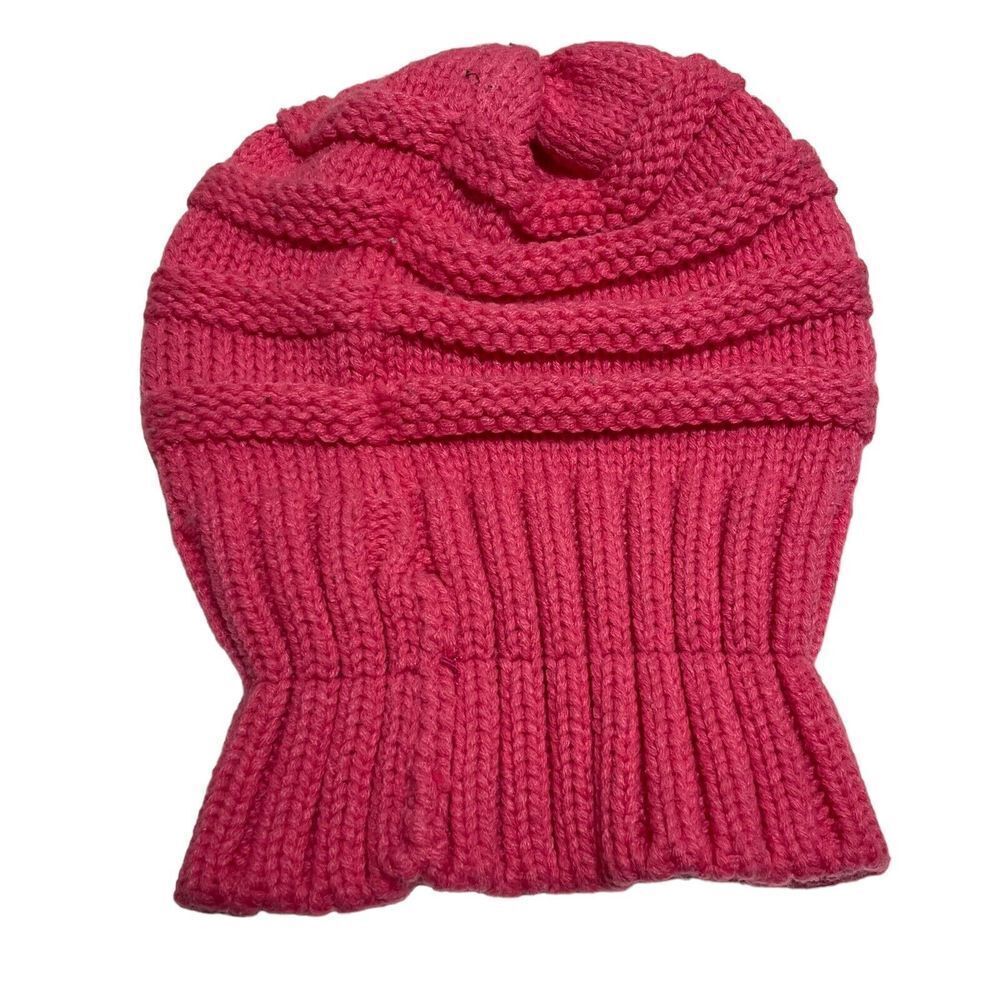 C.C Beanie Mixed Soft Yarn Ribbed Knit Thick Warm Winter Hat Toboggan Pink - Picture 2 of 6
